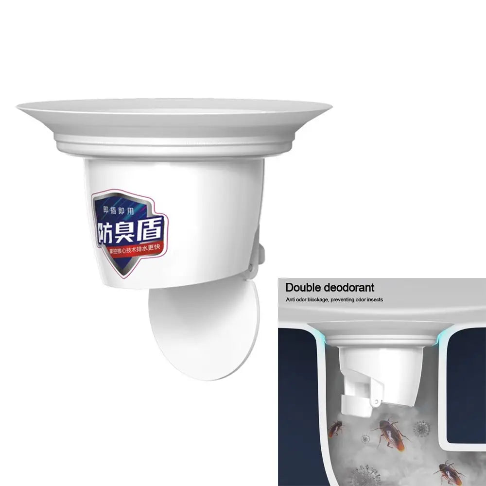 Anti-Odor Squatting Pan Anti-smell Plug white Plastic Anti-blocking Cover Deodorize Prevent Sewage Overflow Toilet Fitting Oasis Select
