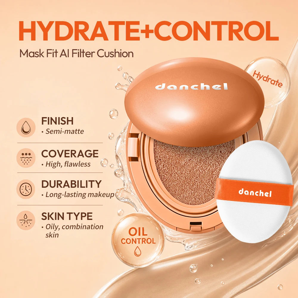 Semi-matte Air Cushion Foundation Long-Lasting Flawless Coverage Transfer-Proof Foundation Cosmetics Lightweight Woman Makeup Oasis Select