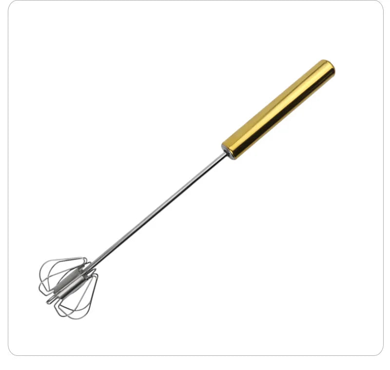 Semi Automatic Mixer Whisk Egg Beater Stainless Steel Manual Hand Mixer Self-Turning Cream Utensils Kitchen Mixer Egg Tools Oasis Select gold