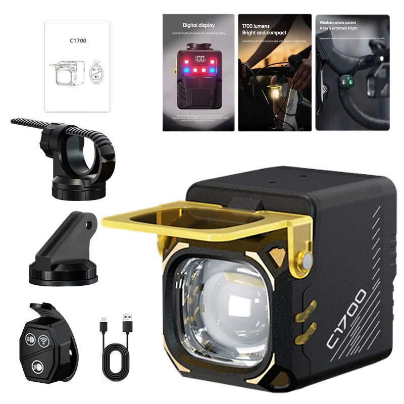 ZHIYU 1700 Lumen Bike Headlight | Type-C MTB Front Lamp