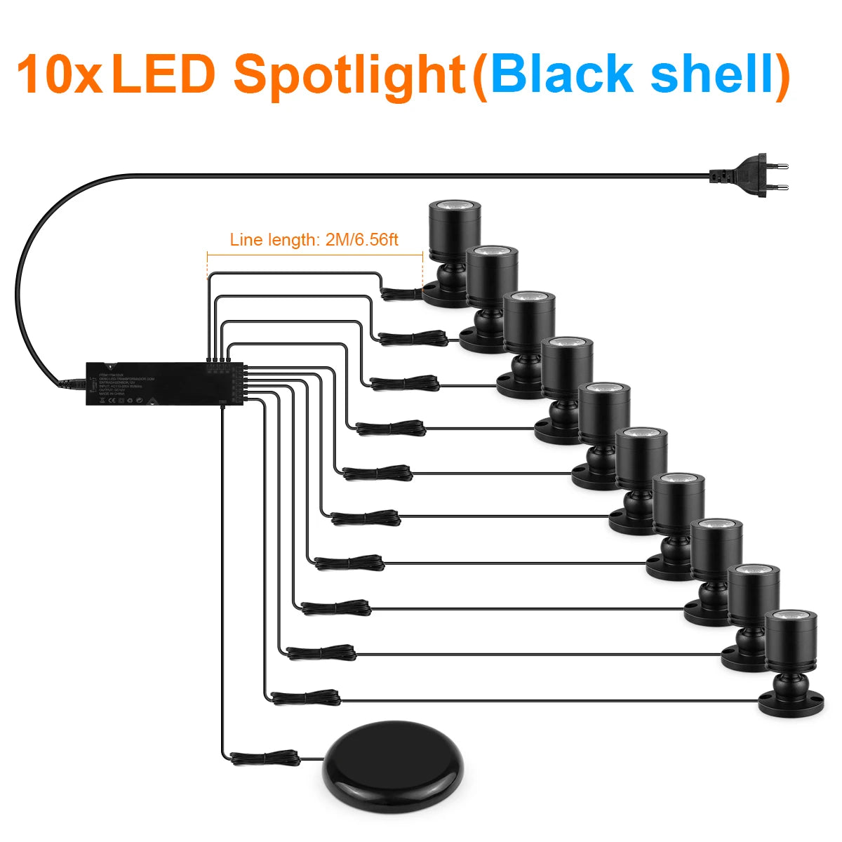 3W 12V Aluminum Dimmable LED Spotlight for Ceiling Light Toy Wine Cooler Display Souvenir Collect Cabinet Shelf,Decorative Lamps Oasis Select 10xSpotlight Black White