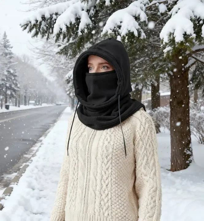 Unisex Winter Balaclava Knit Hood - Windproof Mask with Drawstring, Motorcycle Riding Headgea Warm Knitted Cap Cold Weather Oasis Select