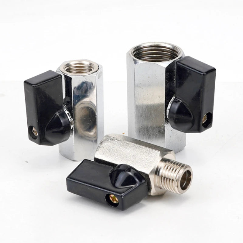 Mini Polished Copper Ball Valve PT1/8, 1/4, 3/8, 1/2 Switch Water Pipe, Gas and Electrical Dual Inside and Outside Oasis Select