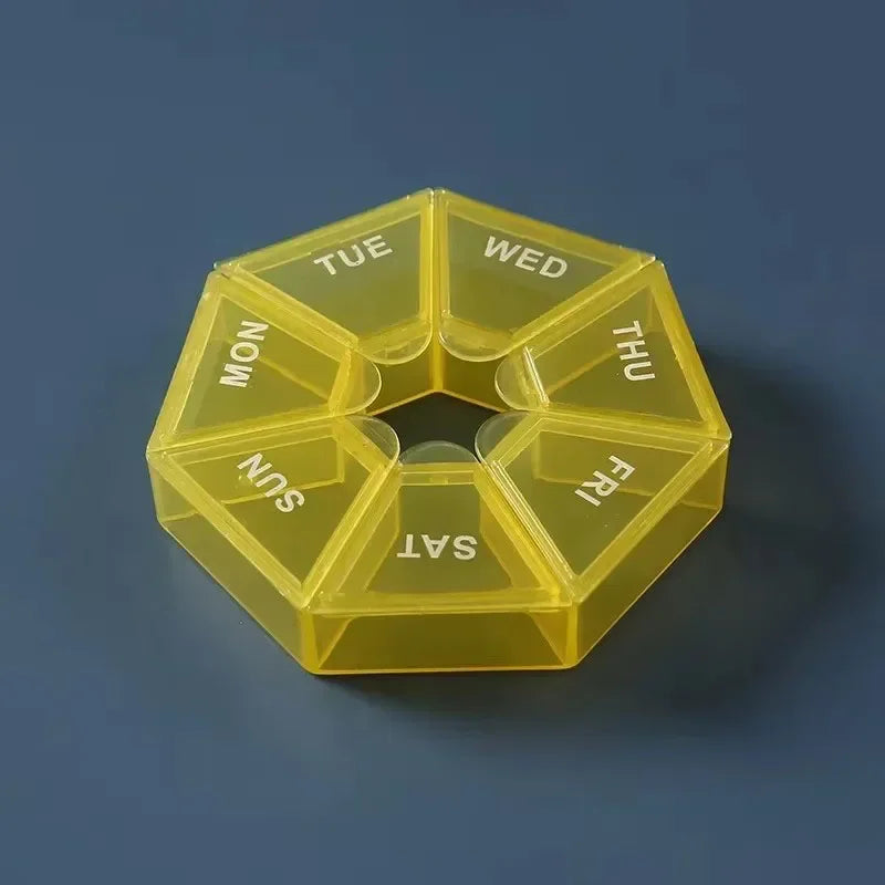 1/2/3pcs Portable Mini Seven Days Small Pill Box One Week Seven Days A Week Pill Organizers Multifunctional Medicine Case Oasis Select 1pcs-Yellow