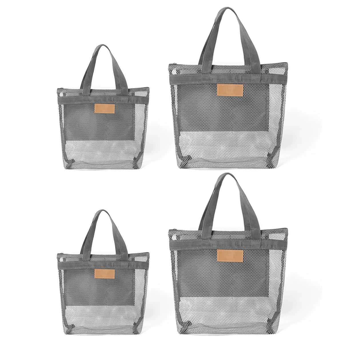 2/4 PCS Mesh Shower Caddy with Zipper Quick-Dry Wet Gear Bag for Swim Gym Beach See-Through Organizer for Toiletries Oasis Select 4pcs