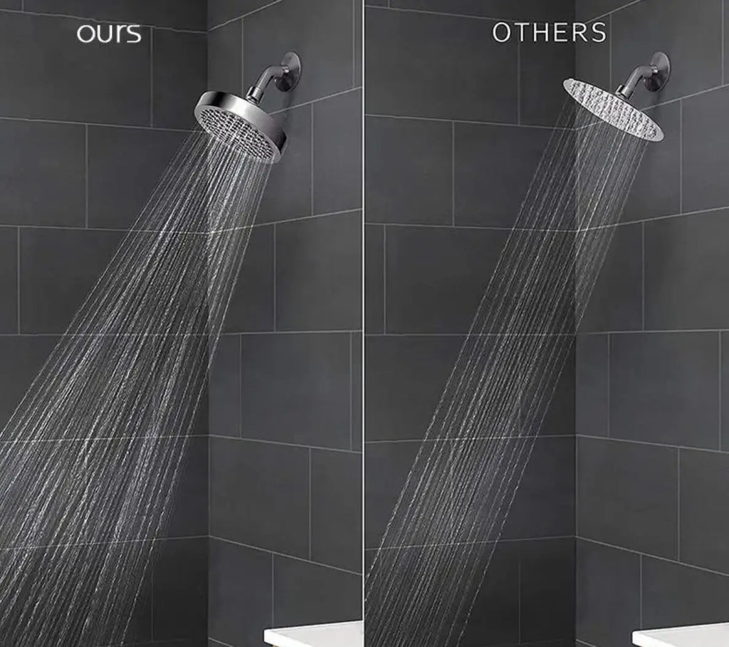 New 6 inches High Pressure Rain Shower Head with Arm 1min Installation Polished Chrome Rainfall Showerhead Anti-Clogging Nozzles Oasis Select