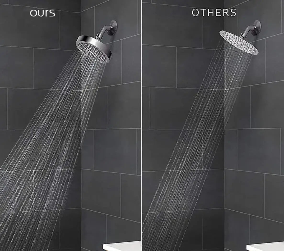New 6 inches High Pressure Rain Shower Head with Arm 1min Installation Polished Chrome Rainfall Showerhead Anti-Clogging Nozzles Oasis Select