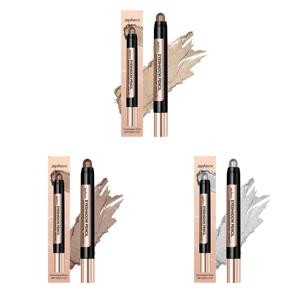 Smooth Pearl Eyeshadow Stick (Champagne Silver) - Naturally Pigmented, Fine Shimmer, Silky, Beginner-Friendly Oasis Select 3-in-1