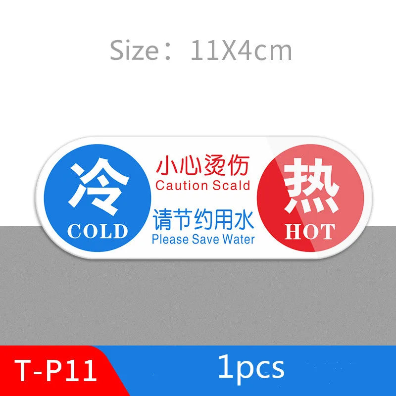 Hot and Cold Signs Round Universal Easy to Use Sticker Self-adhesion Water Signs Label for Kitchen Bathroom Faucets Sink Oasis Select T-P11