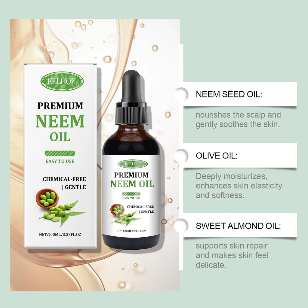 Eelhoe Neem Oil Care Essential Oil Nourishes Scalp Skincare Armor Neem Oil Massage Oil Nourishes The Skin Relieve Scalp Fatigue Oasis Select