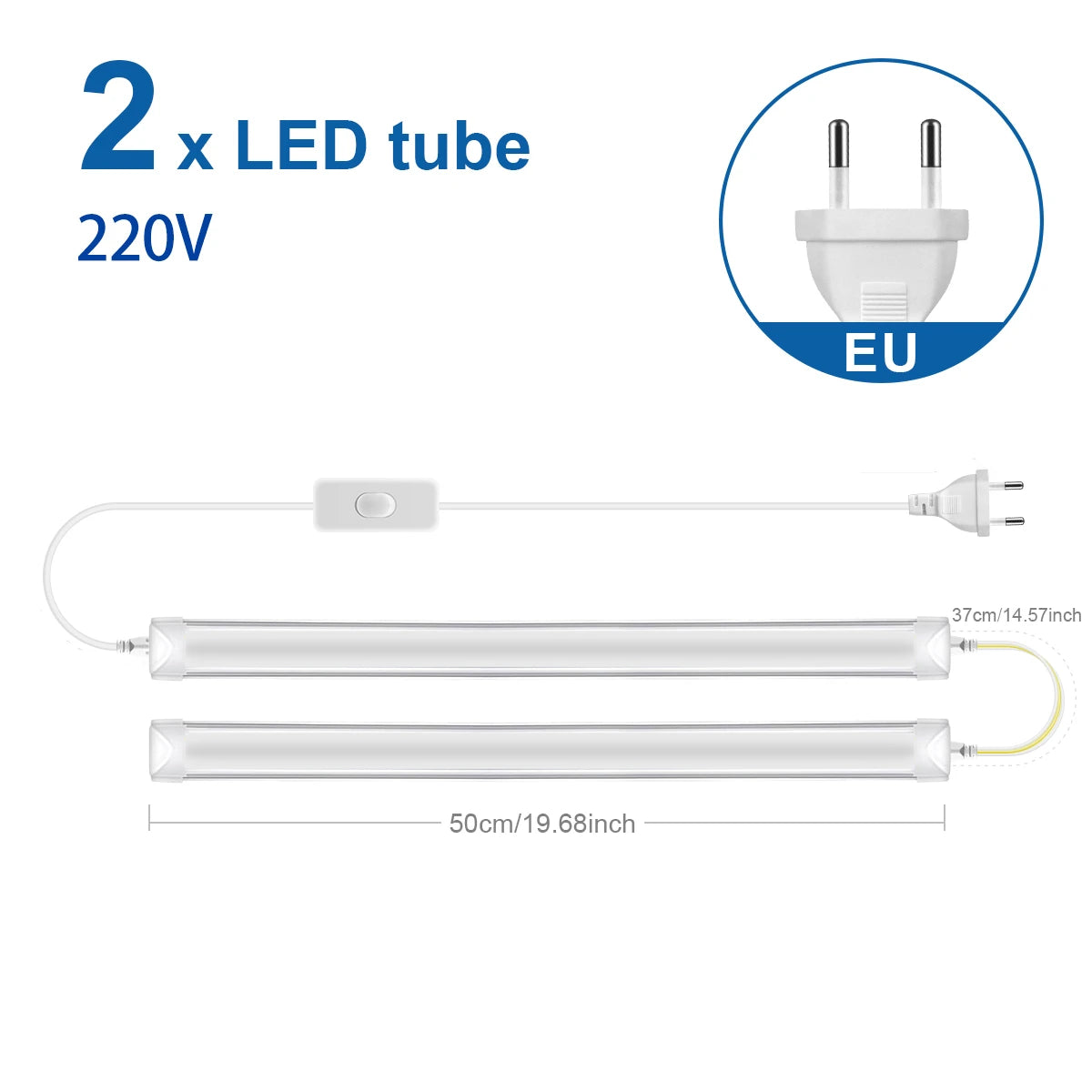 T8 25W High Brightness LED Fluorescent Tubes Are Suitable for Lighting Spacious Areas in Shopping Malls,Hotels,Exhibition Halls Oasis Select White 2xLamp EU Plug