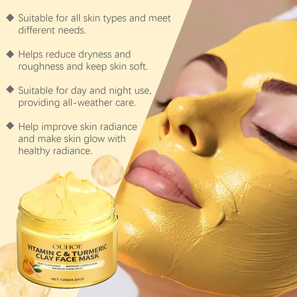 Vitamin C Turmeric Clay Mask – Deep Cleanse & Brighten Clay Face Mask Oasis Select