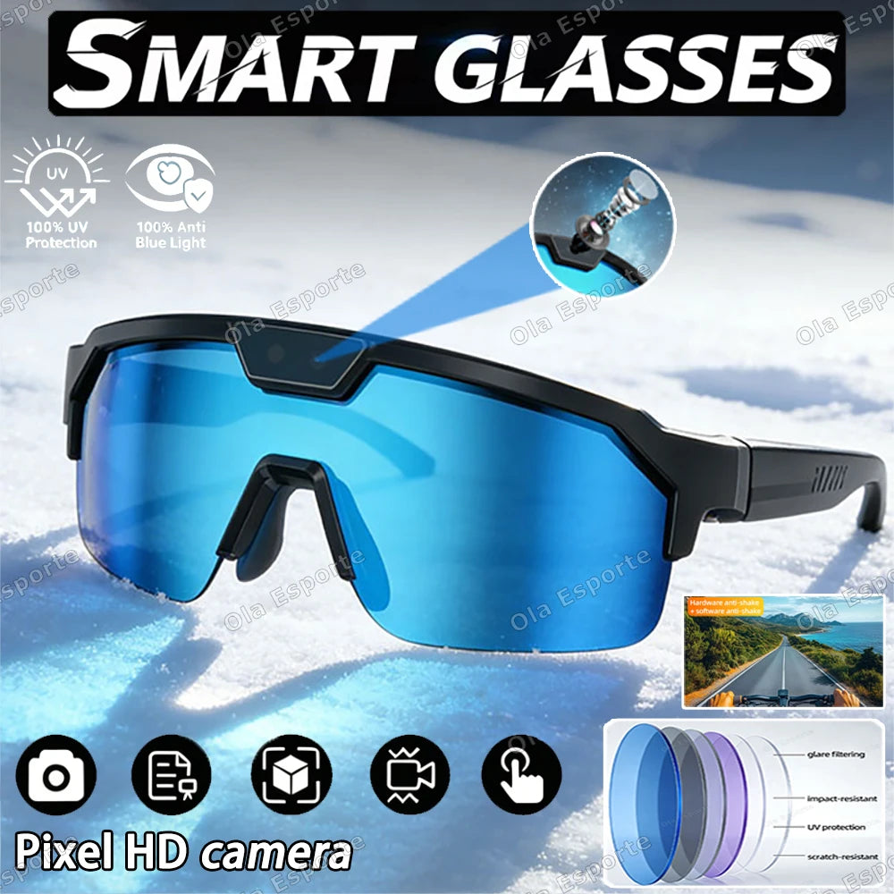 AI Smart Glasses 8MP Camera Bluetooth Translation | Ola Esporte