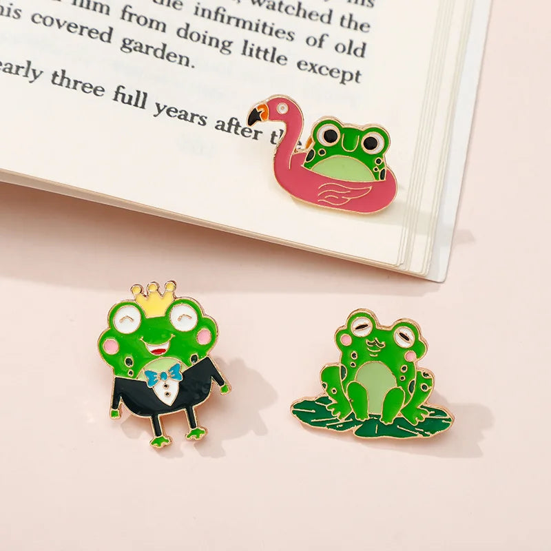 Funny Frog Zinc Alloy Brooch – Cartoon Animal Badge Pin Novelty Brooch Pin Oasis Select