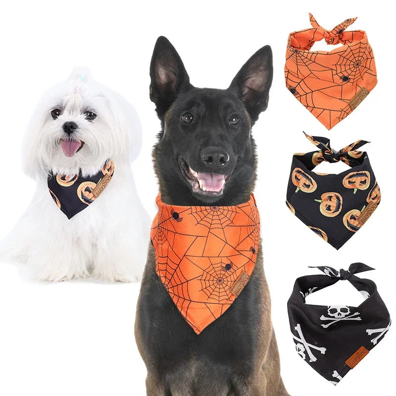 Dog Pet Triangle Towel Halloween Party Dog Bandana Adjustable Pet Scarf Bib For Dogs Pet Dog Grooming Accessories Oasis Select
