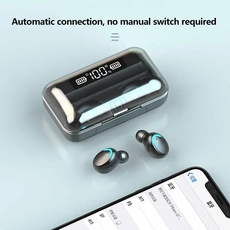 F9 Wireless Bluetooth Headphones Tws Game Earbuds Earphones Digital Display Heaset Large Capacity Charging Case Oasis Select
