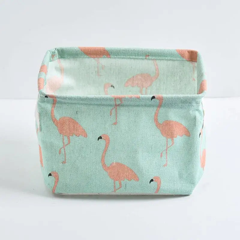Cotton Linen Waterproof Desktop Storage Box & Organizer