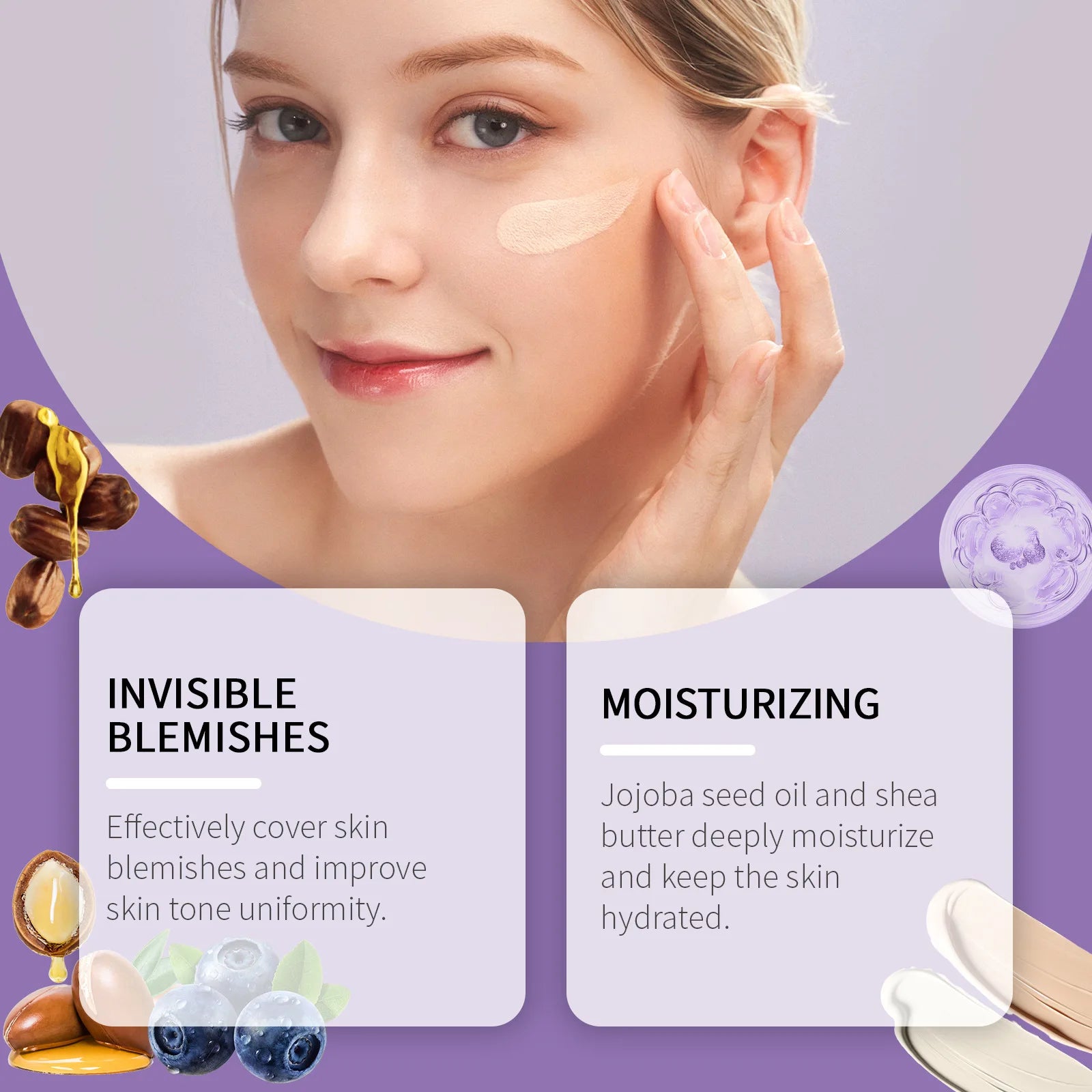 Facial Concealer BB Cream Moisturizing Brightening Skin High Coverage Waterproof Lasting Base Makeup Liquid Foundation Cosmetics Oasis Select