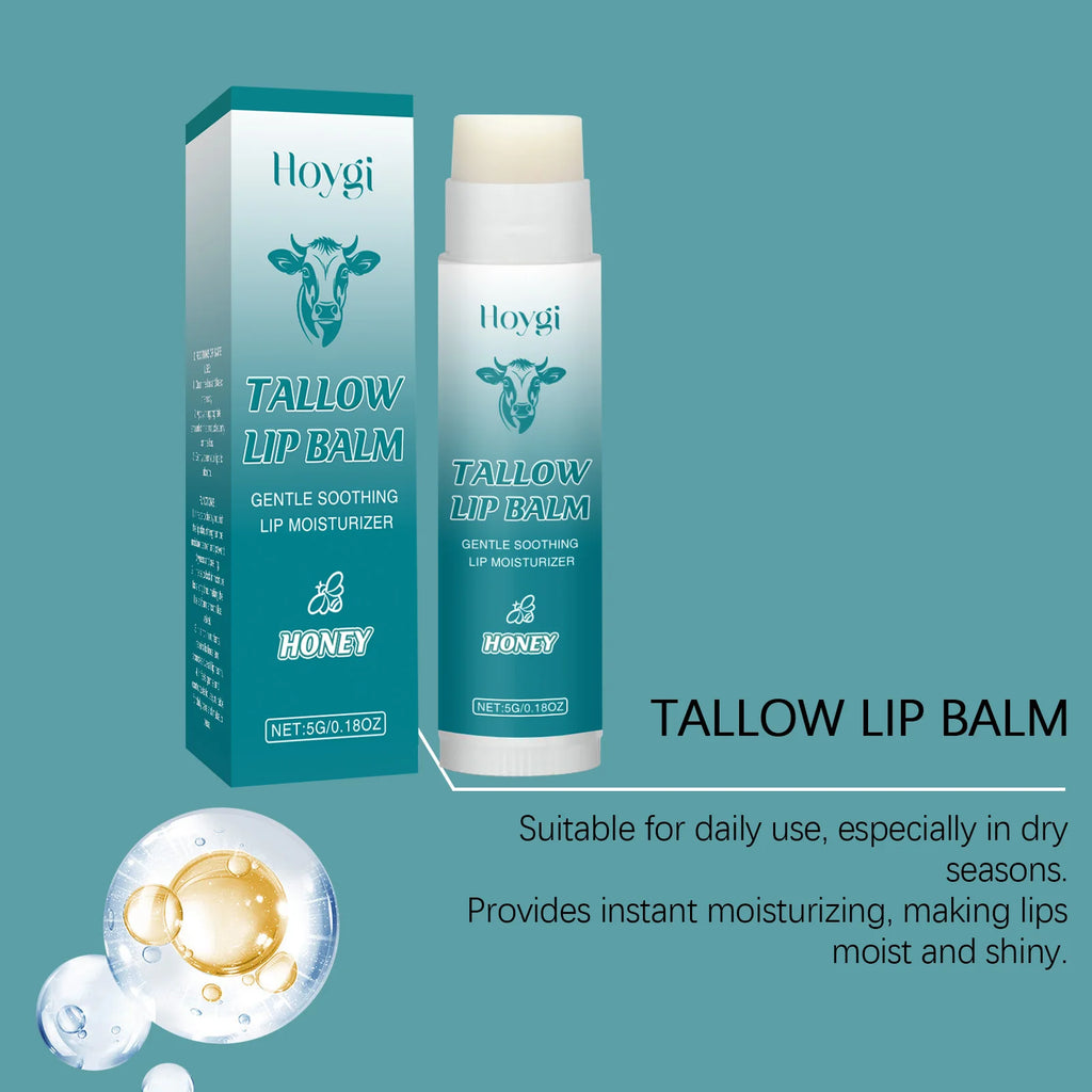 Tallow Lip Balm Deep Moisturizing Removes Dead Skin Gentle Soothing Lip Fades Lip Lines Smoothing Plumps Lips Care Oasis Select