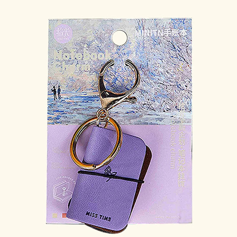 PU Keychain Soft Leather Mini Portable Diary Backpack Charm Notebook Literary Style Storage Accessory Oasis Select A6