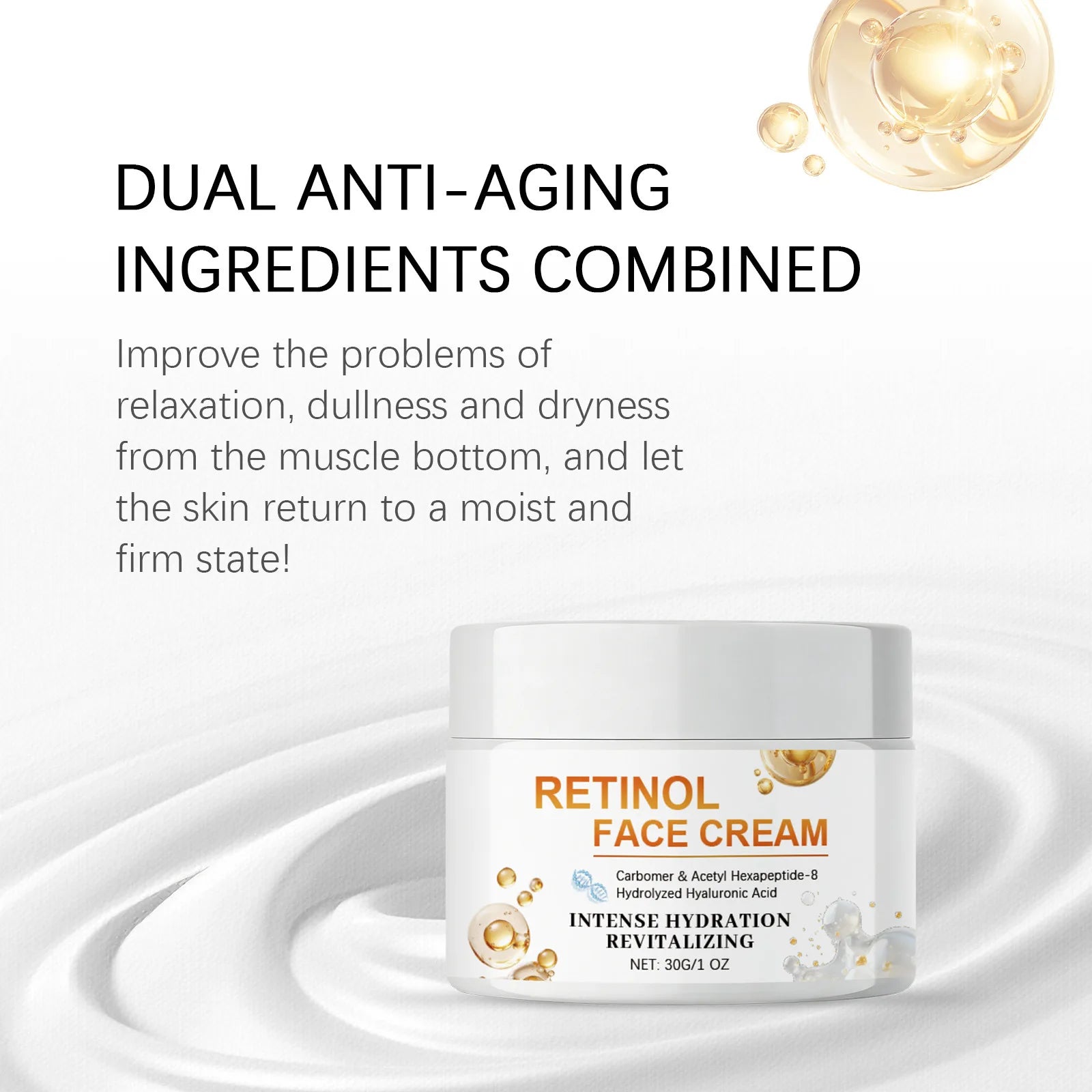 Retinol Face Cream Enhance Skin Firmness Deeply Hydrate Brighten Tone Repair Damaged Skin Barrier Hyaluronic Acid Facial Creams Oasis Select