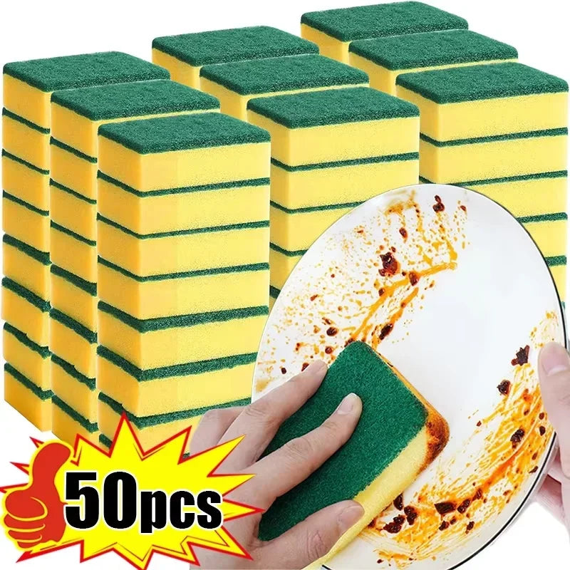 Highly Absorbent Double-sided Sponge Magic Cleaning Pot Rust Sponge Cleaning Brush Kitchen Grease Cleaning Tool Cleaning Supplie Oasis Select