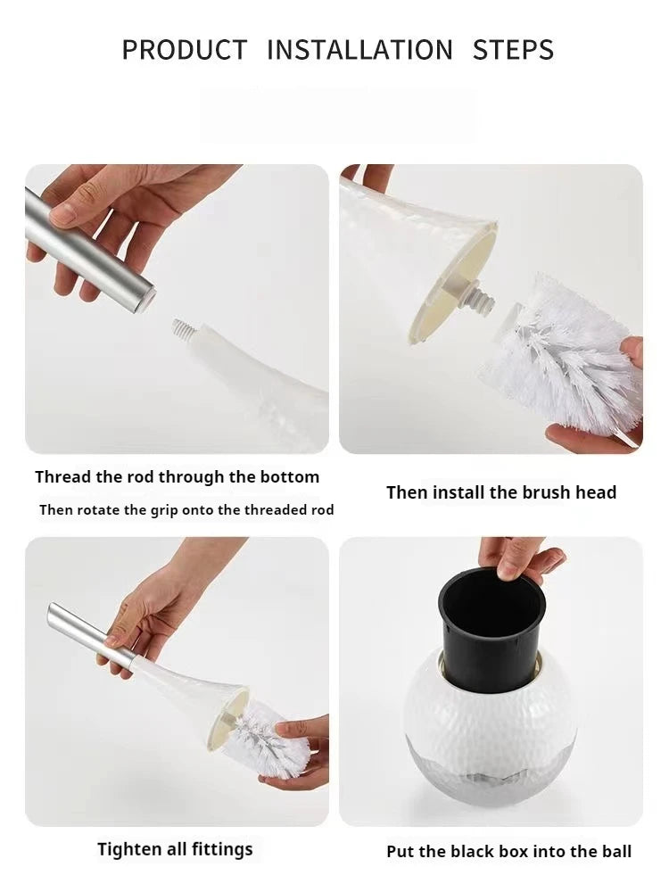 Plastic Luxury Gold Toilet Brush Set Replaceable Nylon Soft Bristle Brush Long Handle For WC Bathroom Accessories Cleaning Tools Oasis Select