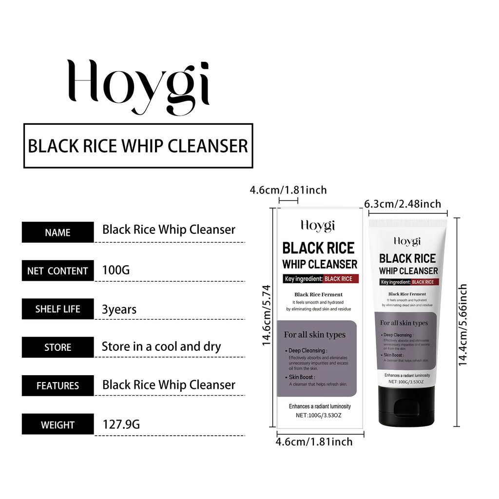 Hoygi Facial Cleanser – Oil Control, Brightening & Moisturizing Facial Cleanser Oasis Select Black Rice