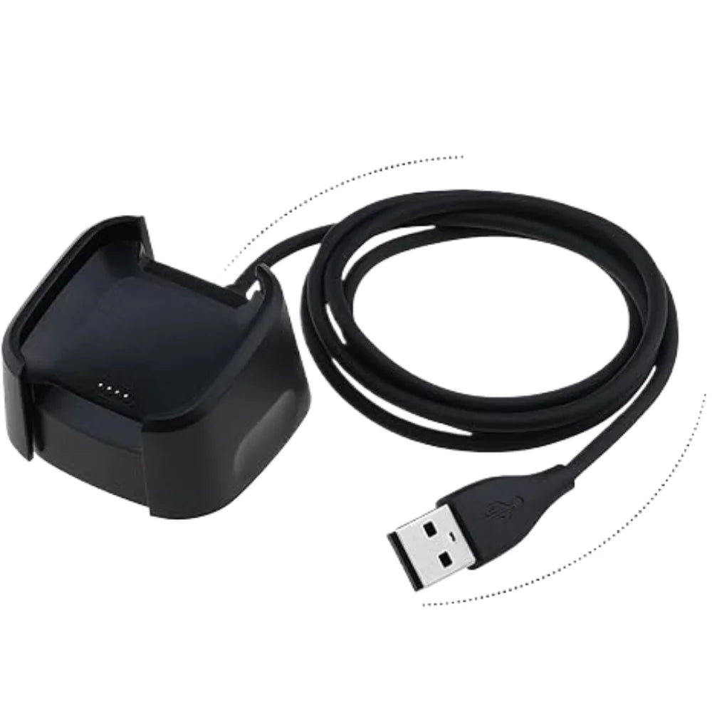 Fitbit Versa 1 Replacement USB Charger Cable – 1M Dock Smartwatch Charger Cable Oasis Select Black