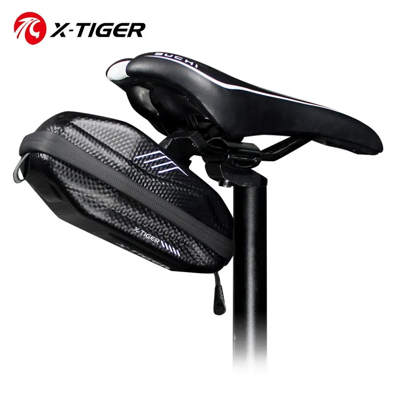 X-TIGER Bike Saddle Bag Rainproof Shockproof PU Pouch Bicycle Bag Rear Large Capatity Seatpost MTB Bike Bag Cycling Accessories Oasis Select X-CB-E7 Other
