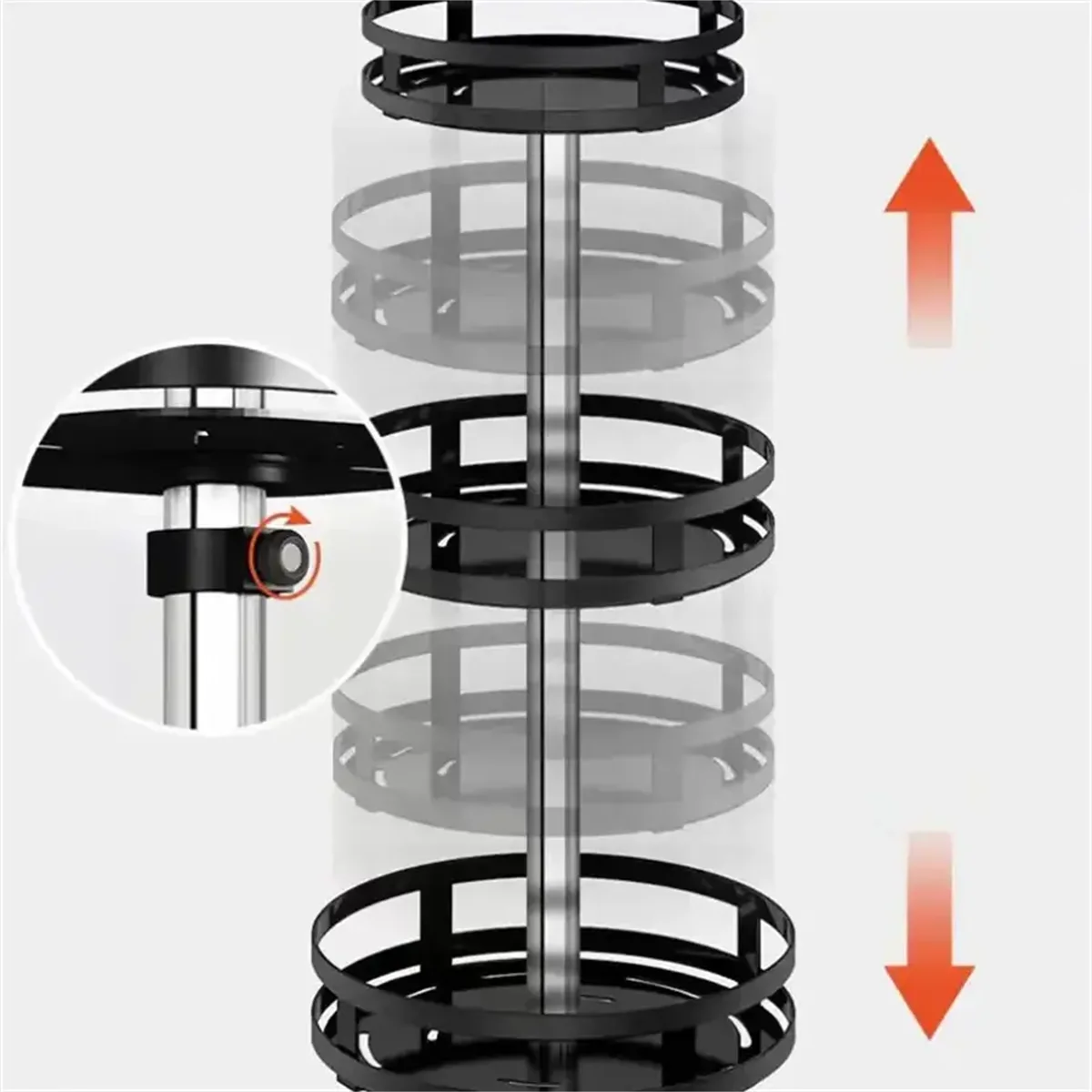 360° Rotation Carbon Steel Spice Rack Organizer Non-Skid Kitchen Storage Tray for Seasonings And Cans - Efficient Spice Oasis Select