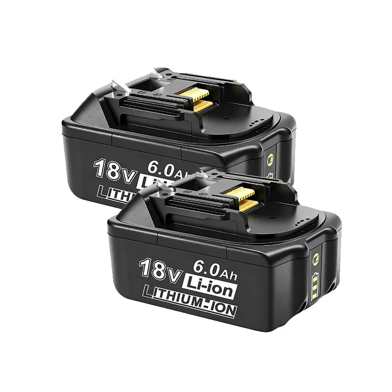 18V 6.0Ah Rechargeable Lithium-Ion Battery (18650 Cell) + 3A Charger, Suitable for Makita Power Tool BL1860 BL1830 LXT400 BL1850 Oasis Select