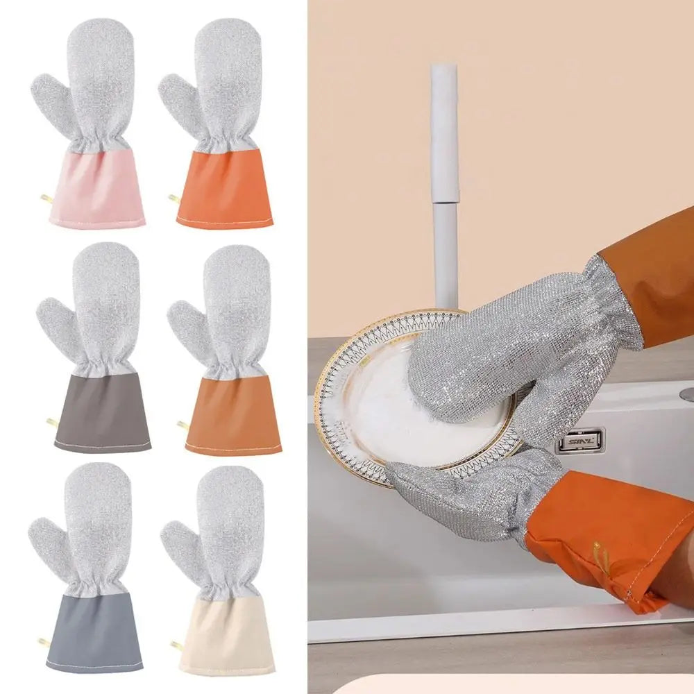 Thickened Silver Thread Dishwashing Gloves Non-stick Multi-functional Dishwashing Gloves Waterproof Kitchen Cleaning Gloves Oasis Select