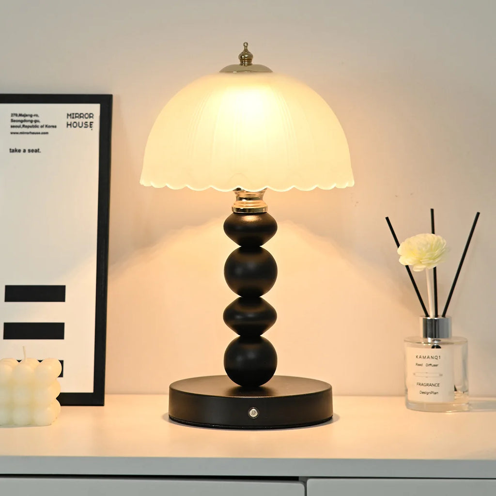 Nordic Bedside Table Lamp Light Luxury Bedroom Gourd-decorated Table Lamp Retro Glass Creative Night Light Homestay Desk Lamp Oasis Select
