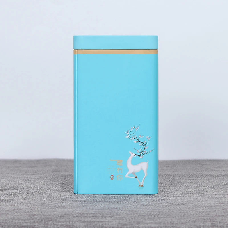 Creative Rectangular Tinplate Tea Box Portable Sealed Mini Tea Storage Container Tank for Tea Pot Accessories Oasis Select A3