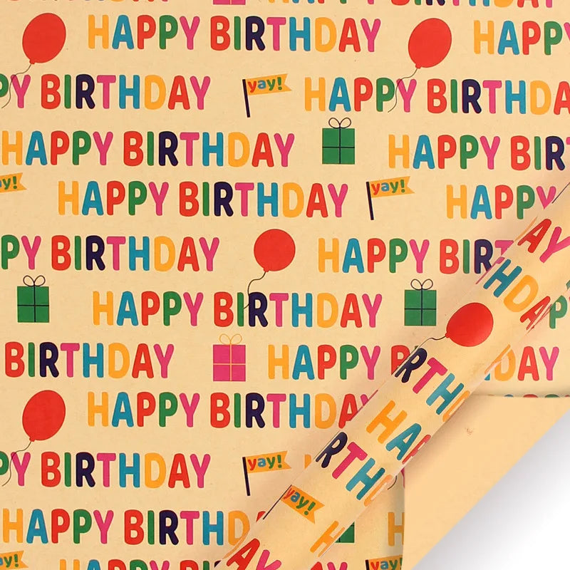50x70cm Colorful Balloon Birthday Gift Wrapping Paper Valentine's Day Gift Packaging Papers Flower Bouquet Paper DIY Craft Decor Oasis Select Style 2