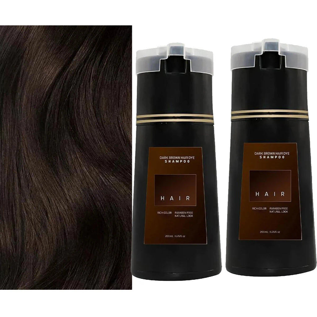 1/2/3PCS Black Hair Dye Shampoo Nova Hair Instant Dye Shampoo,Hair Dye Coloring For Gray Hair Long Lasting Color in Minutes Oasis Select 2pcs-dark brown