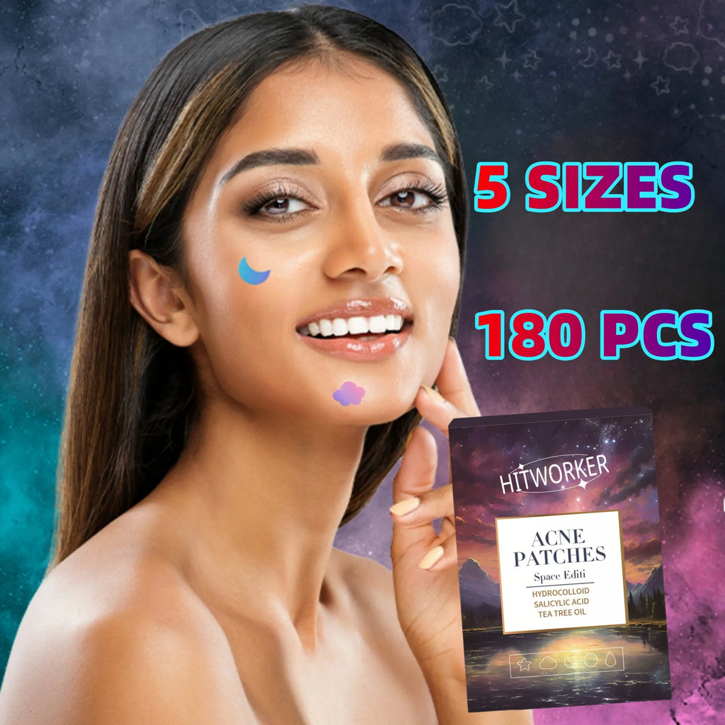 180pcs/box of water-based tea tree oil acne patches, space version designed acne stickers, facial skincare products, Halloween Oasis Select