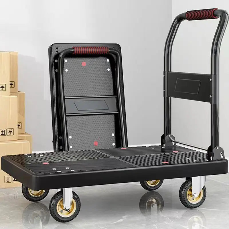 trolley pulling goods four-wheeled flatbed cart pushing goods truck folding trolley express trailer Oasis Select