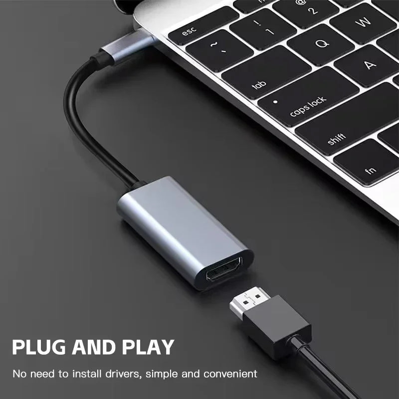 TYPE C to HDMI-Compatible 4K Adapter USB C USB3.1 Male to HDTV Female Converter Cable for Laptop Tablet TV MacBook Oasis Select