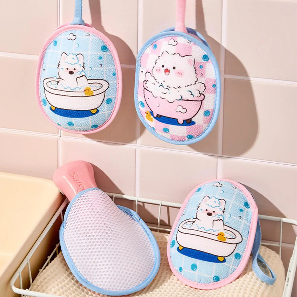 Soap Foaming Net Mesh Pouch with Lanyard Fast Foaming Shower Travel Holder Net Bath Flower Scrubbing Bathroom Accessories Oasis Select
