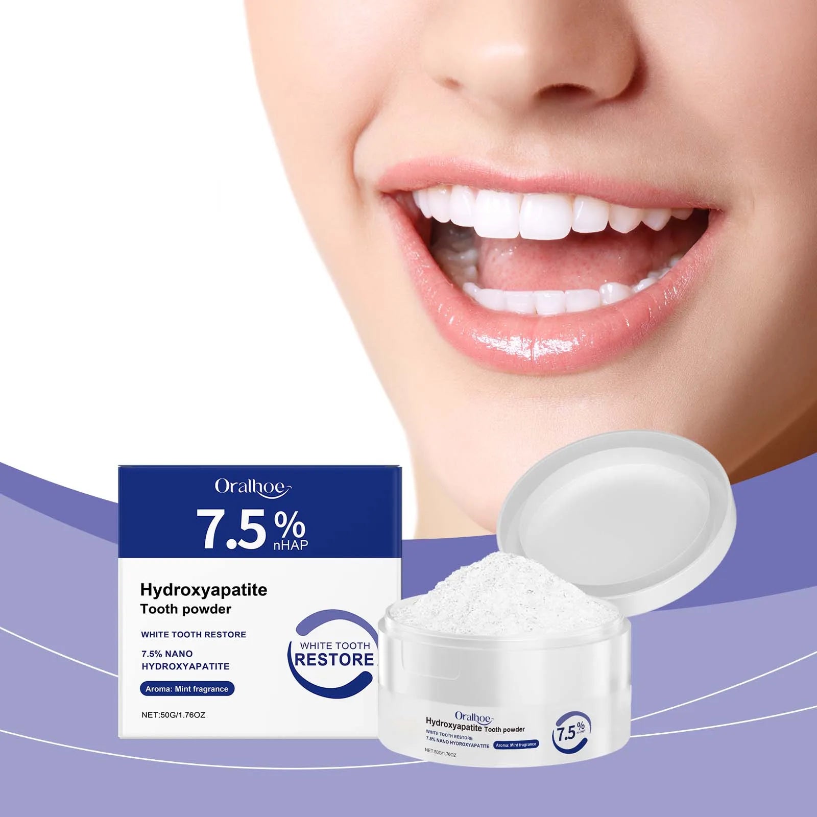 Dental Cleaning Powder Remove Plaque Stains Reduce Calculus Fresh Bad Breath Lasting Freshness Tooth Whitening Care Product 50g Oasis Select