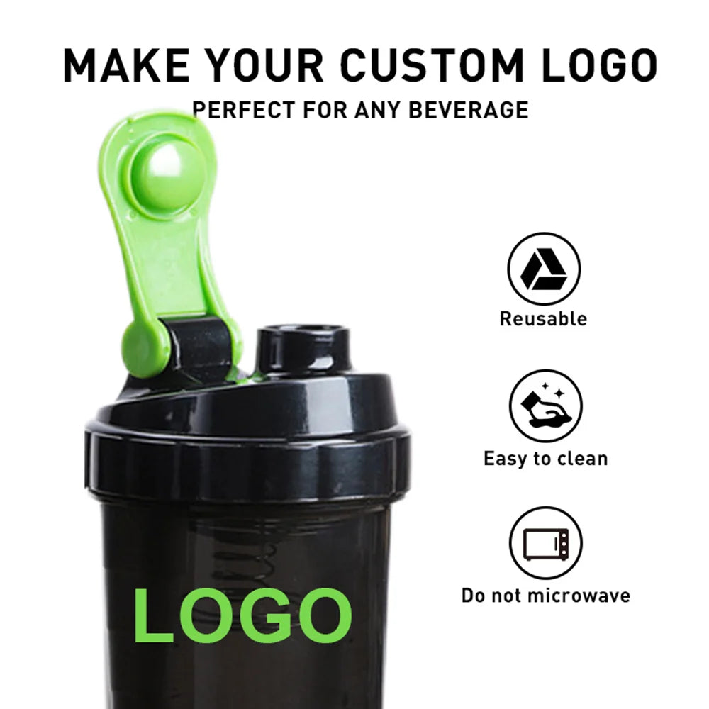 3 Layers Shaker Protein Bottle Powder Shake Cup Water Bottle Plastic Mixing Cup Body Building Exercise Bottle Oasis Select