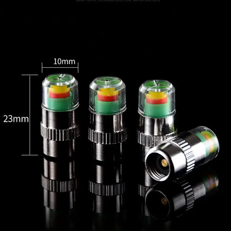2/4pcs Car Tire Pressure Indicator Tire Pressure Gauge Indicator Alert Monitoring Valve Cap Sensor External Valve Detection Oasis Select