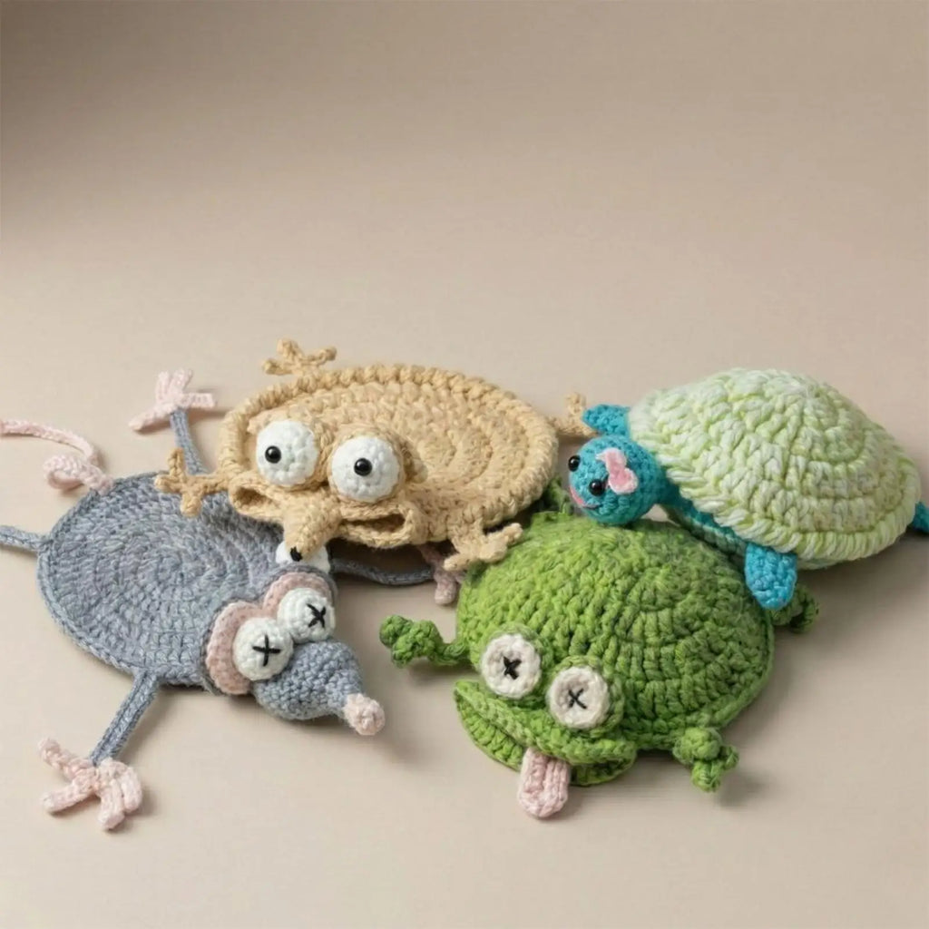 Cup Coasters 4pieces Animal Shape Crochet Cups Mat Coffee Coasters for Dining Room Kitchen Apartment Housewarming Cafe Oasis Select