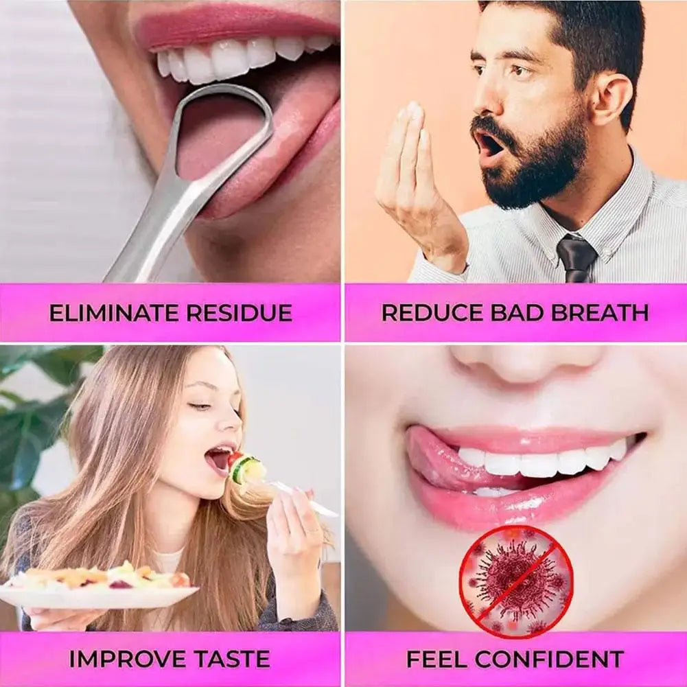 Portable Single Layer Tongue Scraper Reusable Stainless Steel Oral Mouth Brush Tongue Scraper Fresh Breath Maker Oasis Select