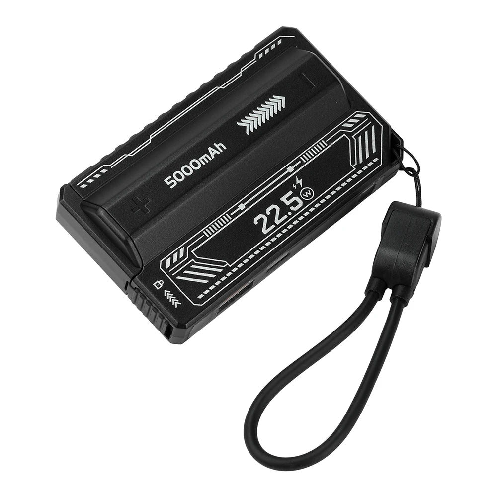 21700 Power Bank Case PD 20W Fast Charging Built In Cable Detachable Power Bank DIY Battery Case (Without Battery) Oasis Select Black