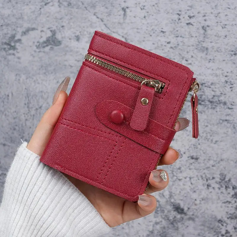 Slim PU Leather Women's Wallet – Zipper Coin Pocket & Card Slots Women's Slim Wallet Oasis Select A5