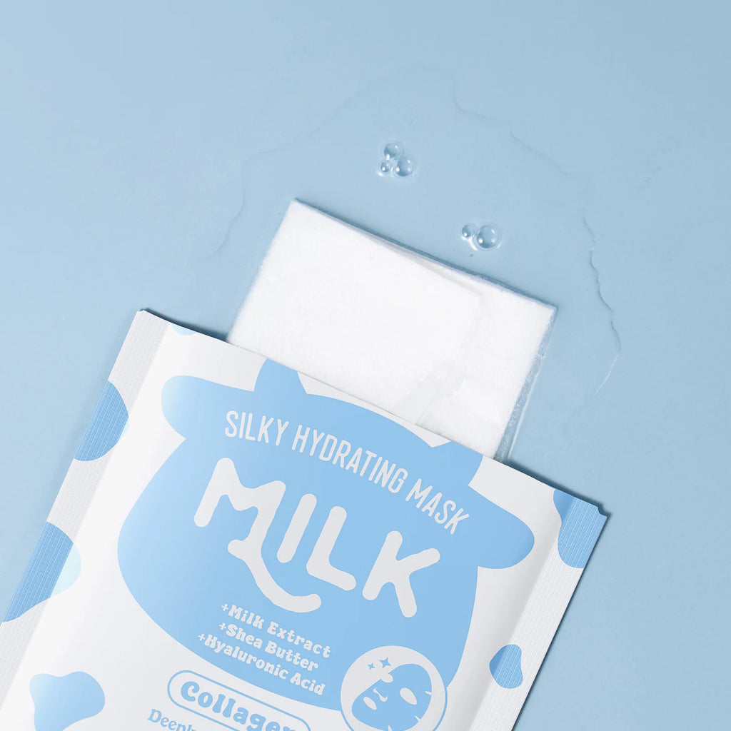 LAIKOU Milk Silky Hydrating Mask Brightening Collagen Sheet Mask Anti-Age Skin Care Moisturizing Face Mask 25g Oasis Select