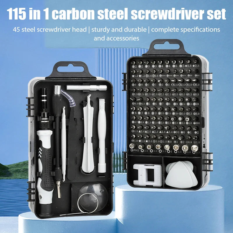 115 in 1 Precision Screwdriver Set Professional Multi-Function Repair Tool with 98 Magnetic Screw Driver Bits for iPhone Glasses Oasis Select